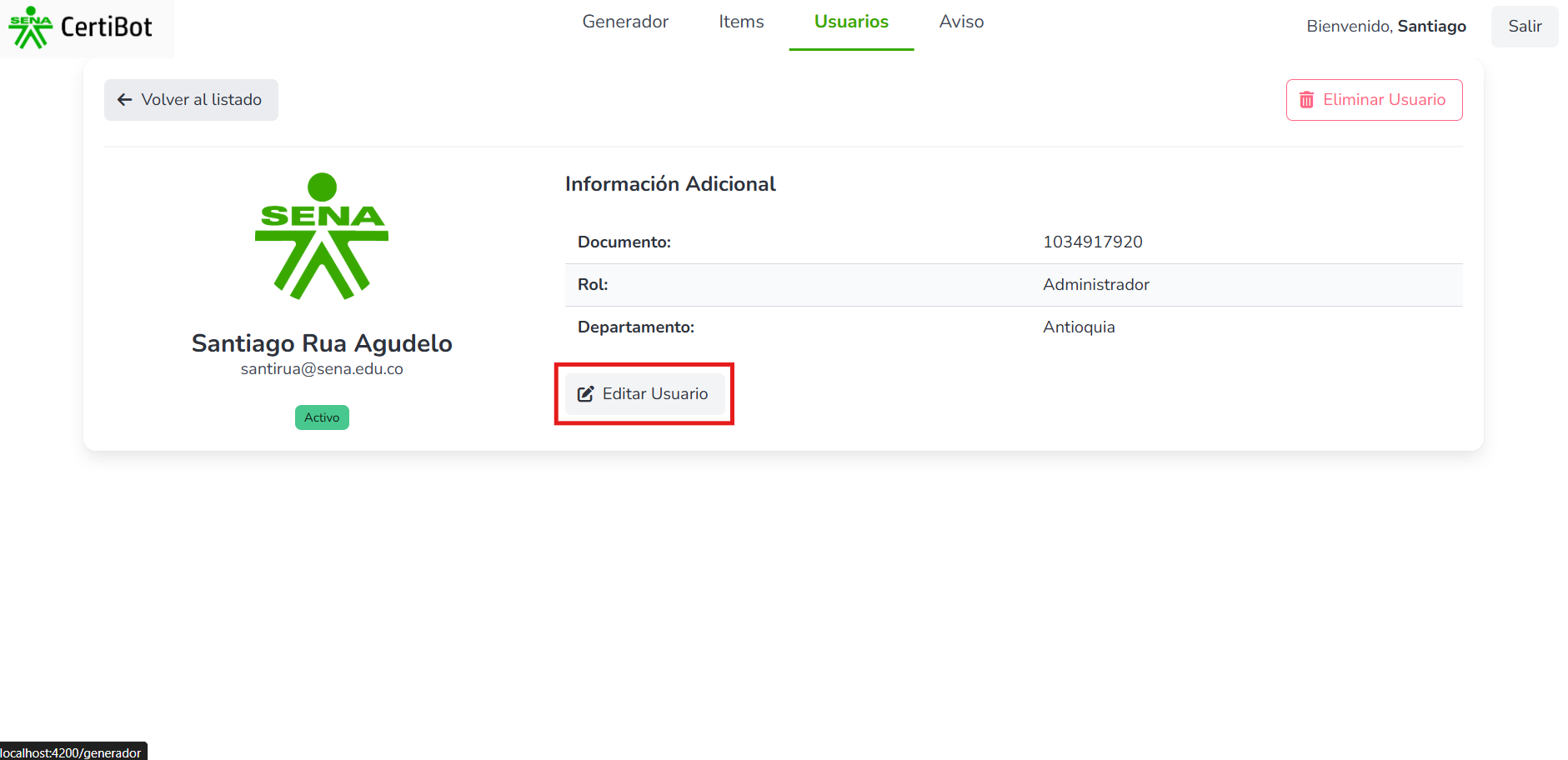 Botón para editar desde la vista de detalle